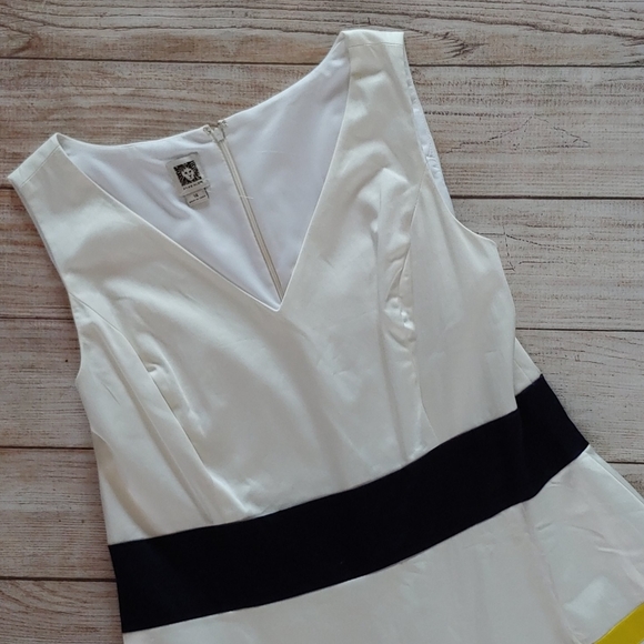 ANNE KLEIN STRIPED FIT AND FLARE DRESS SIZE 14 - Picture 3 of 8